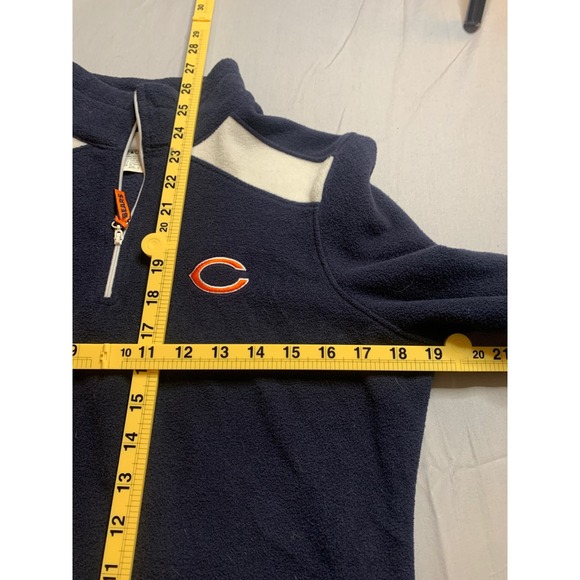 NFL Chicago Bears Womens Navy Blue Fleece Quarter Zip Pullover Sweatshirt Size S - Picture 7 of 7